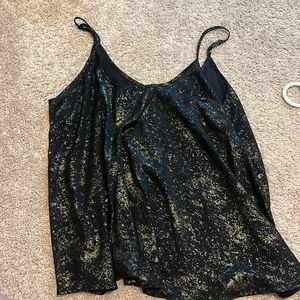 Black and gold flowy tank